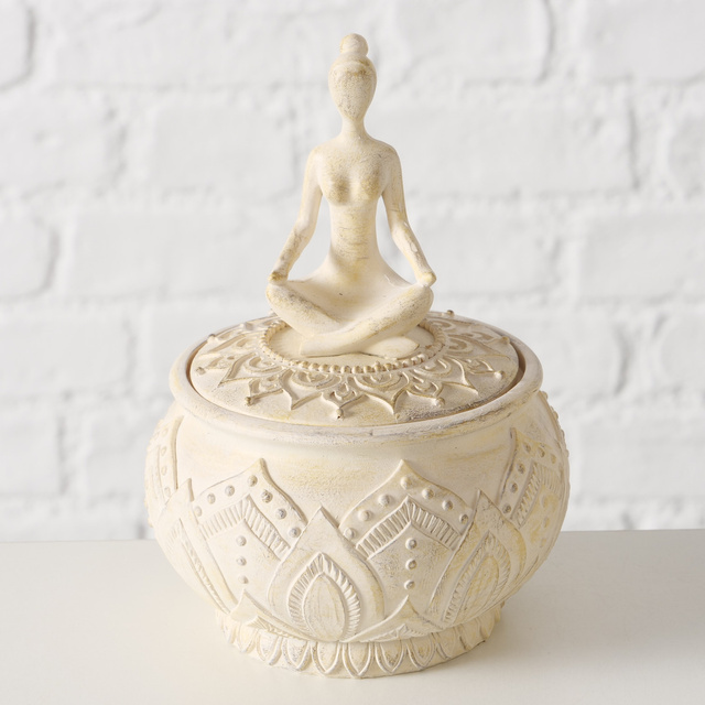 Recipient de depozitare cu motiv YOGA, Ø 10 cm