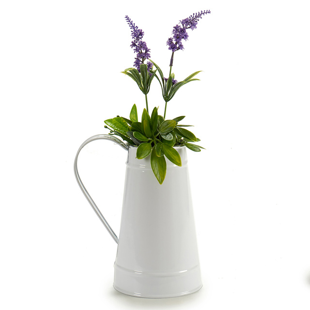 Ghiveci tip Kanka, metal, alb