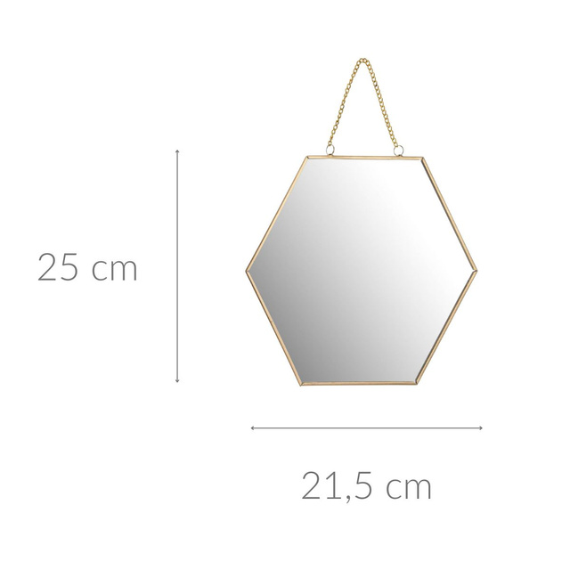 Oglinda hexagonala cu lant, 21 cm