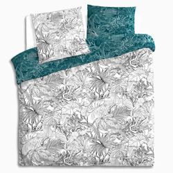 Set de pat dublu din bumbac cu motiv vegetal, 240 x 260 cm