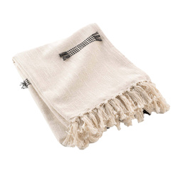 Cuvertura de pat din bumbac JULINE cu franjuri, 125 x 150 cm