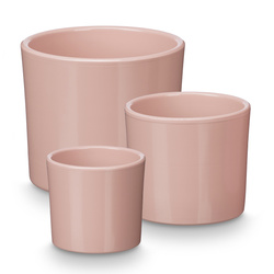 Ghivece ceramice, 3 buc, Ø 14, 17, 22 cm 