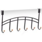 Cuier usa 6 carlige, Negru, 41x21 cm, Zeller