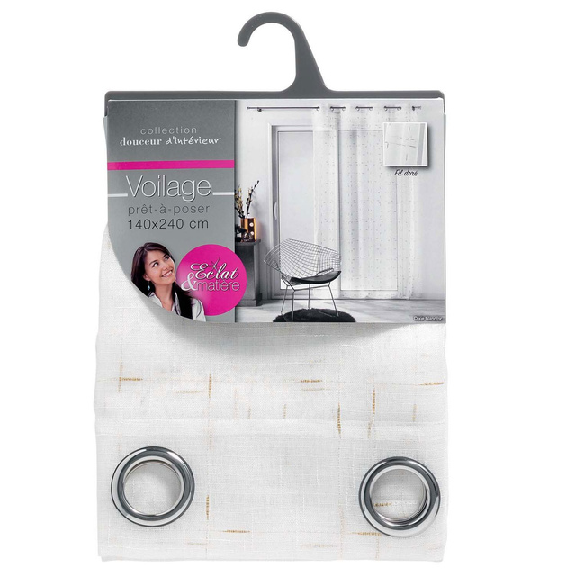 Perdea fereastră cu inele DIXIE, 140 x 240 cm