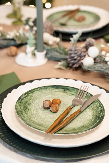 Set de tacâmuri AMAZONIE, 24 de elemente, cu mâner din lemn