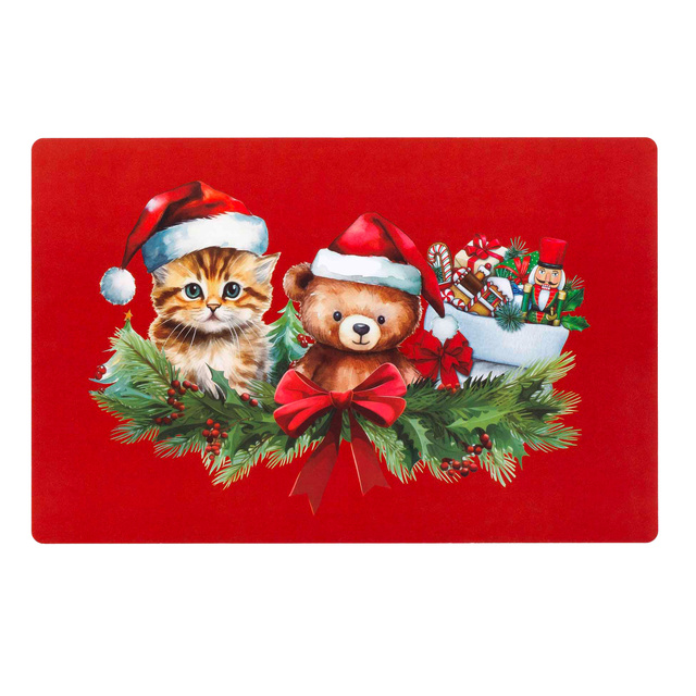 Covoraș de masă cu motiv de Crăciun, 28,5 x 44 cm, DULCI