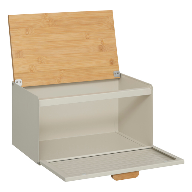 Cutie de pâine metalică SENSIA cu capac din bambus