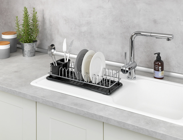 Scurgator vase cu suport pentru tacamuri SINGLE