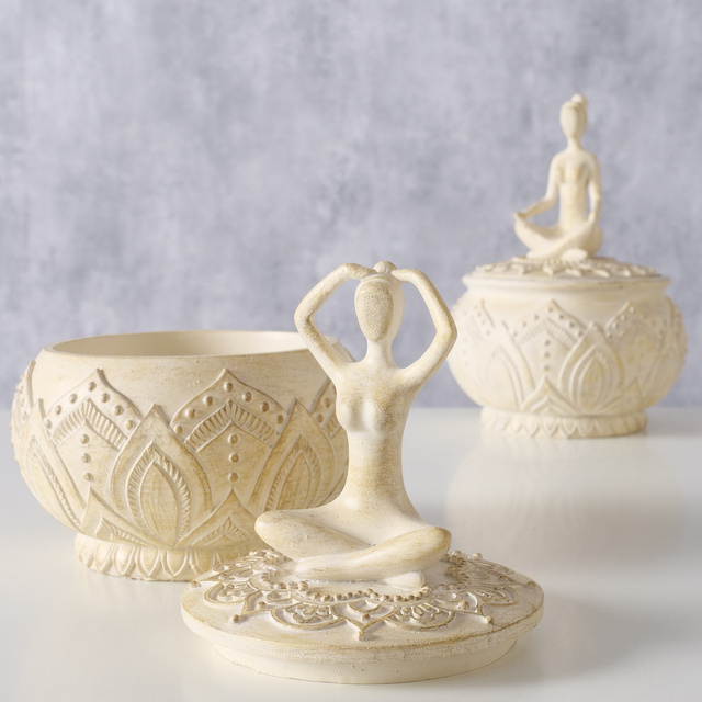 Recipient de depozitare cu motiv YOGA, Ø 10 cm