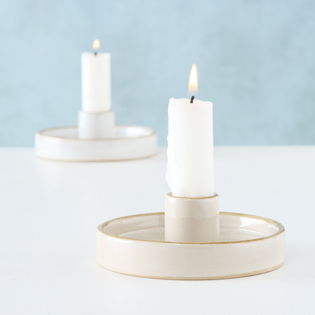 Sfeșnic rotund din porțelan MARIMA, 4 cm