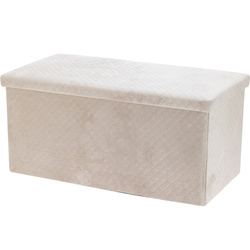 Puf din velur cu spațiu de depozitare MODUS, 76 x 38 x 38 cm