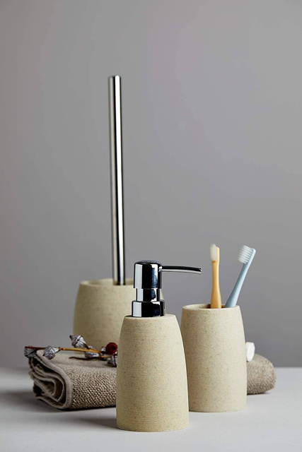 Recipient pentru perie GOA BEIGE + perie WC, WENKO, bej