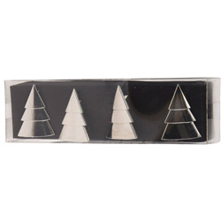 Ineluri argintii pentru șervețele cu motiv sărbătoresc, 4 buc.