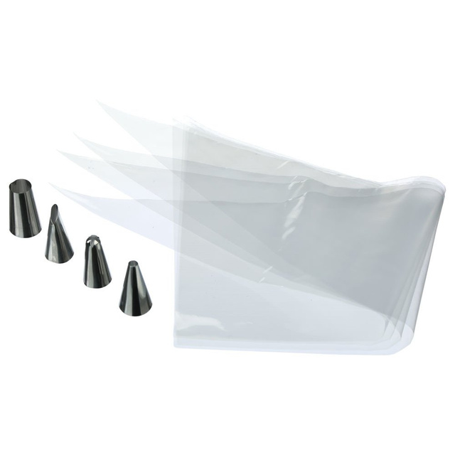 Set decor pentru tort: ​​4 varfuri si 20 pungi de unica folosinta