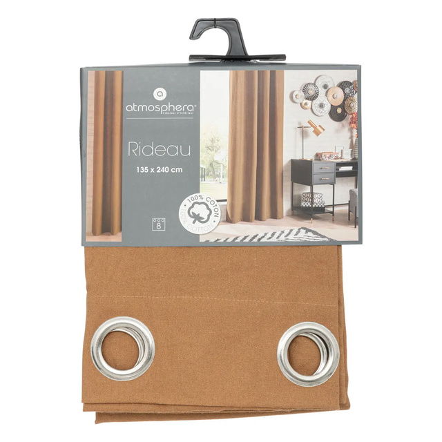 Perdea din bumbac ANJALI cu inele, 135 x 240 cm