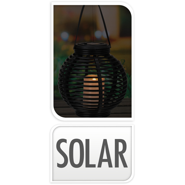 Lampa solara, sfera neagra, Ø 21 cm
