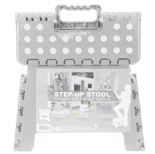 Scaun pliant din plastic, gri, 29 x 22 x 22 cm