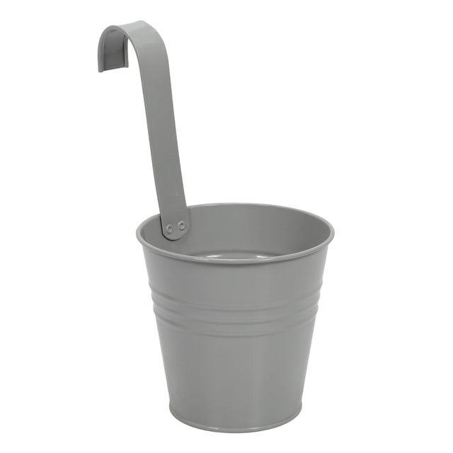 Husa din zinc pentru ghiveci cu carlig, 13 x 13,5 cm