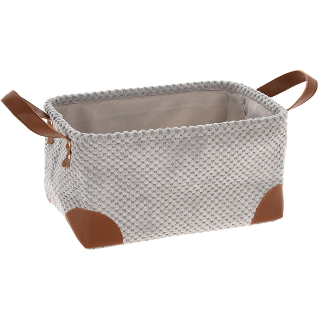 Cos pentru depozitare cu manere, catifea, 30 x 20 x 15 cm