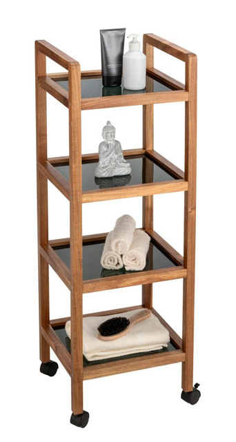 Etajeră mobilă din lemn de salcâm FONDI, 4 niveluri, înălțime 101,5 cm