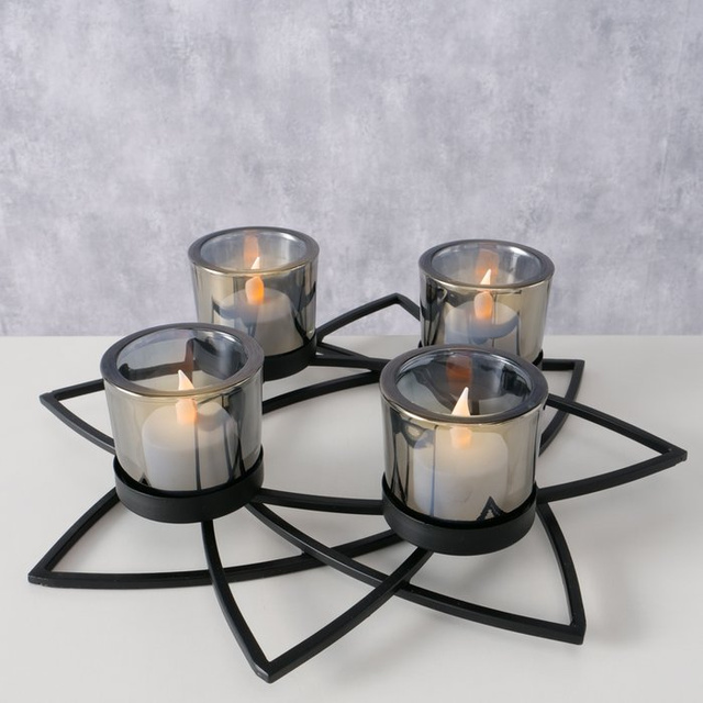 Suport metalic pentru lumânări ELENYI, înălțime 8 cm