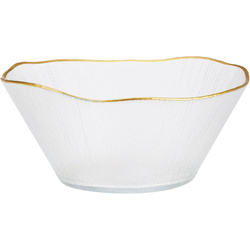Bol de sticlă cu margine aurie DATURA, 21 cm