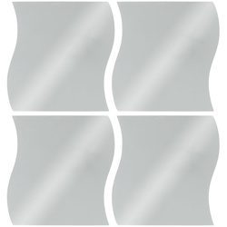 Set de 4 oglinzi decorative Atmosphera Créateur d'intérieur, 30 x 0.2 x 30 cm, Sticla, Argintiu