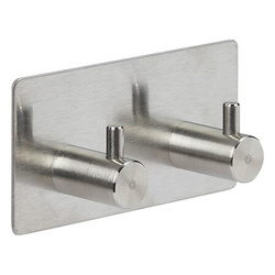 Cârlig autoadeziv STIKY+, 2 cârlige, oțel inoxidabil, 9 x 2,8 x 4,5 cm