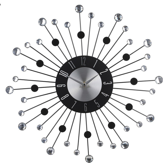 Ceas de perete STONES, rotund - Ø43 cm, argintiu