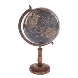 Glob de birou, lemn, negru, 38 cm