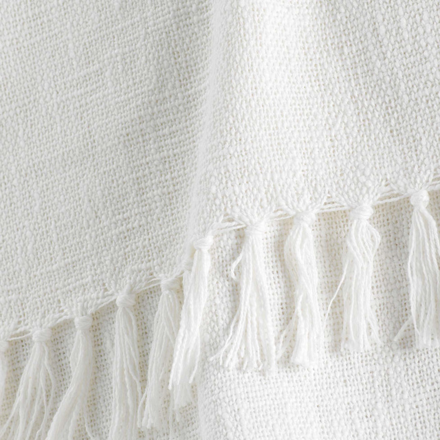 Cuvertură de pat Zamina cu franjuri, 125 x 150 cm, bumbac