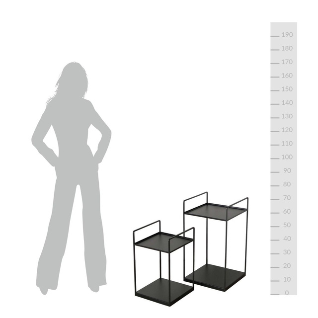 Set 2 măsuțe de cafea loft Como, negru