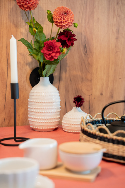 Vaza decorativa Meruna, portelan, set 3 buc