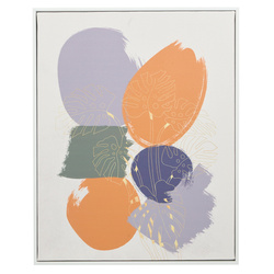 Tablou în ramă albă SOLARA cu motiv de cercuri, 40 x 70 cm