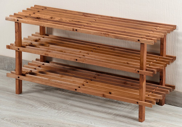 Dulap pantofi din lemn, 3 niveluri, KESPER