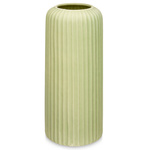 Vaza ceramica cu striatii, verde, inaltime 40 cm