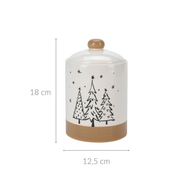 Borcan pentru biscuiți cu motiv de brăduți, Ø 12,5 x 18 cm