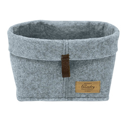 Organizator pentru cosmetice si obiecte mici FELI, imitatie de pasla, gri, 24 x 16 x 16 cm, Wenko