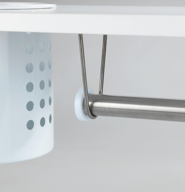 Raft de bucătărie cu suport pentru prosoape de hârtie BLANCO, WENKO, alb