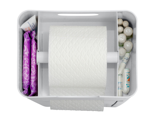 Suport pentru hârtie igienică și perie IMON, 6 în 1, alb, WENKO