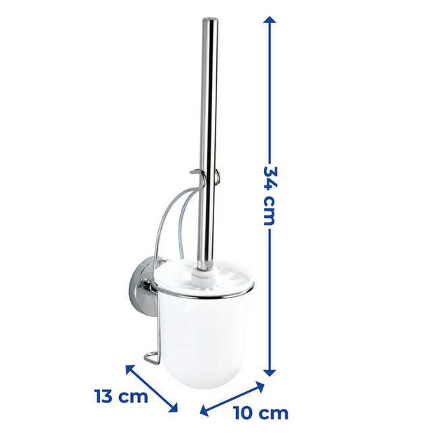 Recipient pentru perie MILAZZO + perie WC, Vacuum-Loc - oțel cromat, WENKO
