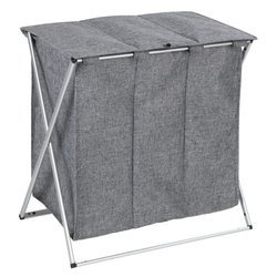 Coș pentru rufe TRIO TOP, gri, 3 compartimente, WENKO