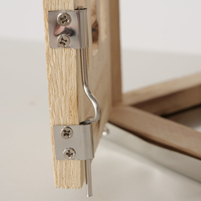 Set 2 felinare din lemn Octavia, cu maner din piele