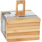Set 6 coastere, 10 x 10 cm, bambus