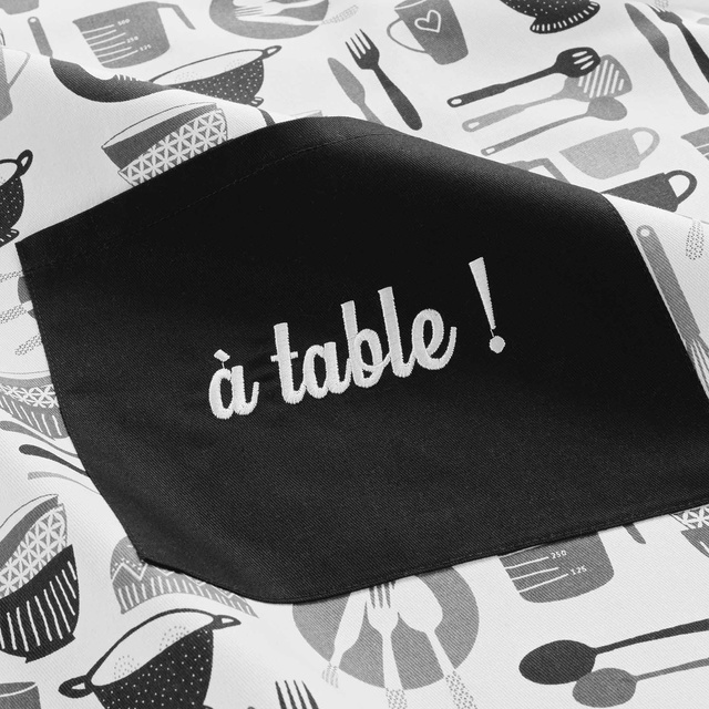 Sort de bucatarie cu buzunar, 100% bumbac, marime unica