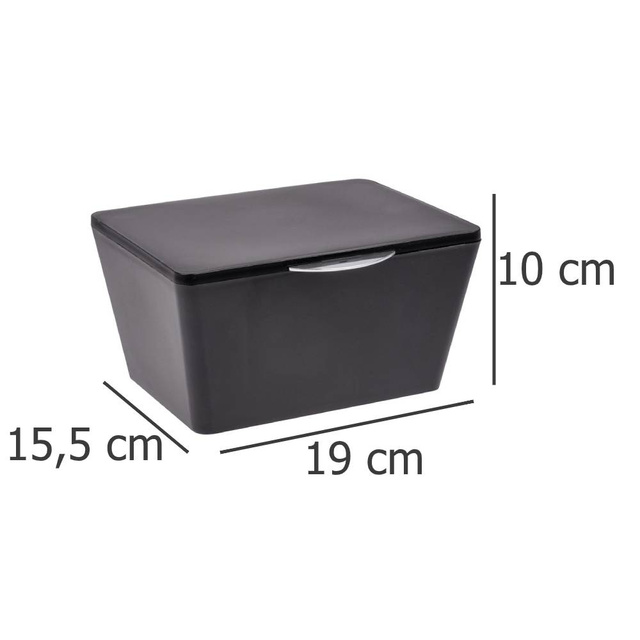 Cutie depozitare BRASIL, Negru, 19x15.5x10 cm, WENKO