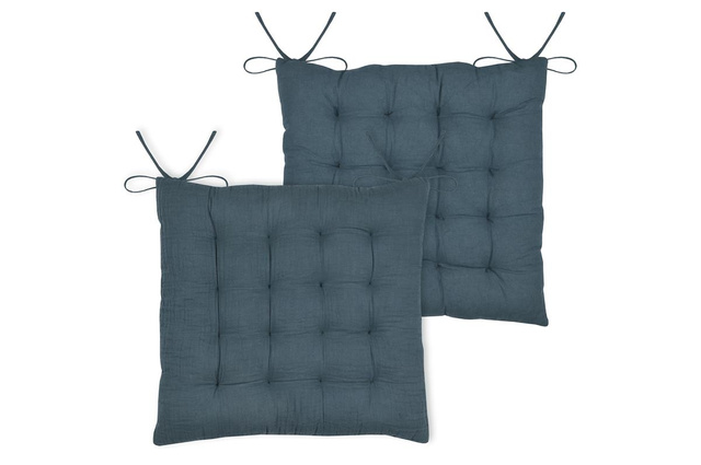 Perna pentru scaun cu legături COLINE, 100% bumbac, 38 x 38 cm