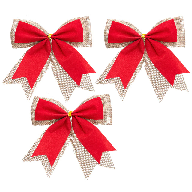 Fundite decorative din iută și poliester, 10 x 12 cm, 3 buc.