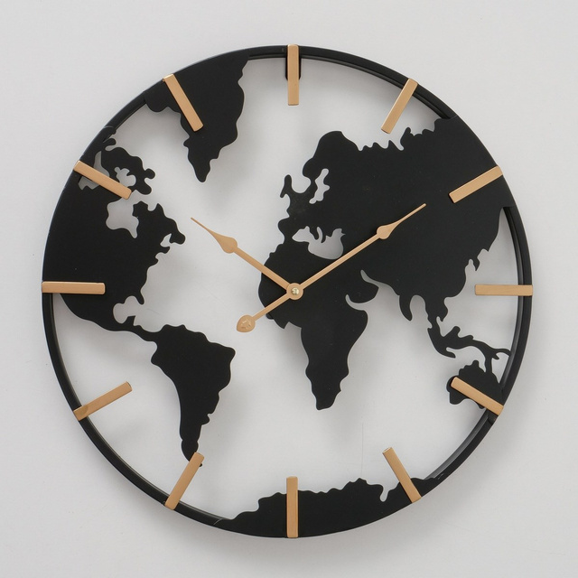 Ceas de perete Union, metal cu limbile aurii