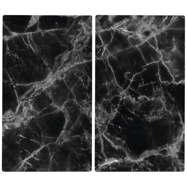 Plăci de protecție din sticlă MARBLE BLACK pentru aragaz – 2 bucăți, ZELLER, model 4